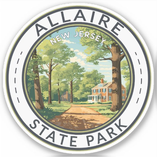 Allaire State Park New Jersey Travel Art Badge Sticker (Voorkant)