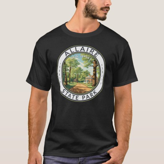 Allaire State Park New Jersey Travel Art Badge T-shirt (Voorkant)