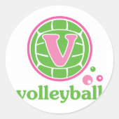 Allaire Volleyball Ronde Sticker (Voorkant)