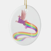 Allamacorn Rainbow Keramisch Ornament (Rechts)