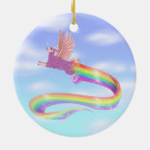 Allamacorn Rainbow Keramisch Ornament (Achterkant)