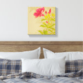 Allamanda-ventilator op afgebeelde achtergrond canvas afdruk (Insitu (Slaapkamer))