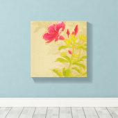 Allamanda-ventilator op afgebeelde achtergrond canvas afdruk (Insitu (Houten vloer))