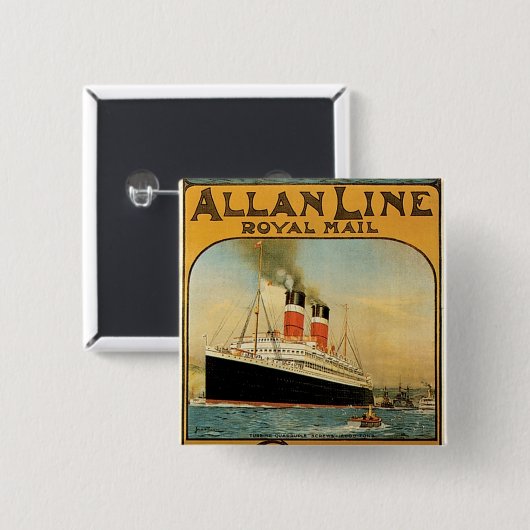 Allan Line Vierkante Button 5,1 Cm (Voorkant /achterkant)