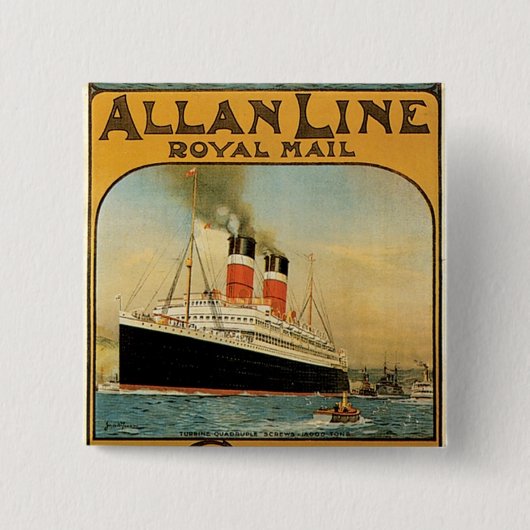 Allan Line Vierkante Button 5,1 Cm (Voorkant)