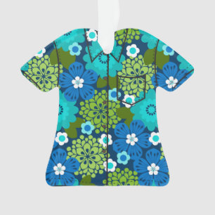 Allana Garden Hawaiian Floral Aloha Shirt- Blauw Ornament