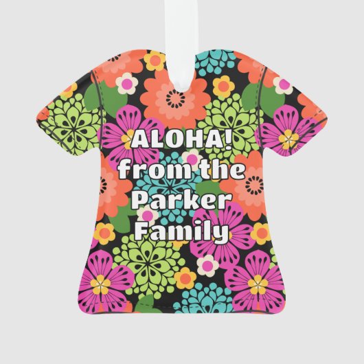 Allana Garden Hawaiian Floral Aloha Shirt- Brights Ornament (achterkant)