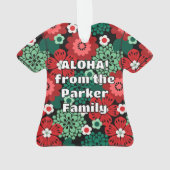Allana Garden Hawaiian Floral Aloha Shirt- Rood Ornament (achterkant)