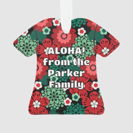 Allana Garden Hawaiian Floral Aloha Shirt- Rood Ornament (achterkant)