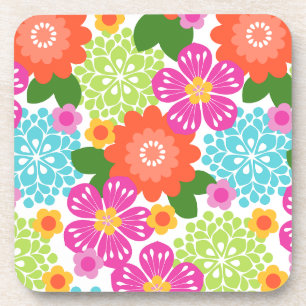 Allana Garden Hawaiian Grafische Bloemen - Helder Bier Onderzetter