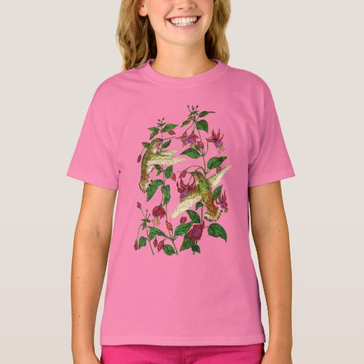 Allan's Hummingbird met Fuschia T-shirt (Voorkant)