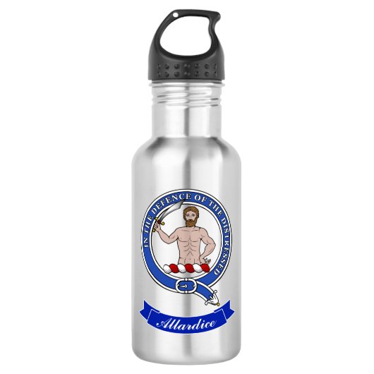 Allardice clan badge gepersonaliseerd waterfles (Voorkant)