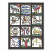 alle 12 Zandspierborden Aastrologische symbolen op Sticker (Voorkant)