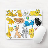 Alle 13 katten in één mousepad muismat (Met muis)