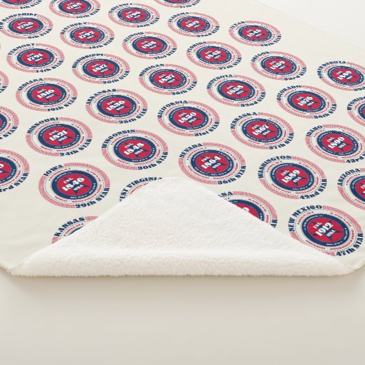 Alle 50 Amerikaanse staten patriottisch Sherpa Deken (3/4)