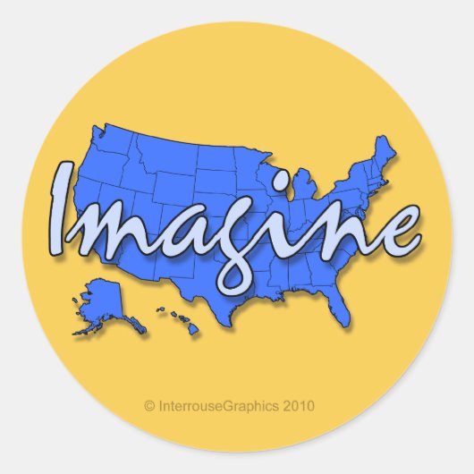 Alle 50 staten Blauwe Stickers (Voorkant)