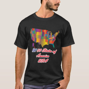 alle 50 staten van amerika vs t-shirt