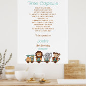 ALLE AAN BOORD Trein Fiesta 1e Verjaardag Tijd Cap Poster (Keuken)