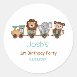 ALLE AAN BOORD Trein Fiesta Kids Verjaardag Label