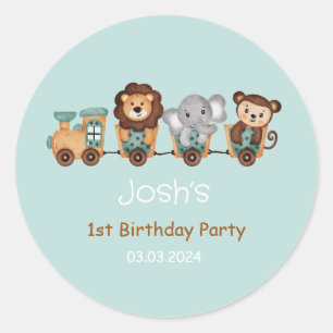 ALLE AAN BOORD Trein Fiesta Kids Verjaardag Label