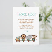 ALLE AAN BOORD Trein Fiesta Kinderen Verjaardag Bedankkaart (Staand voorkant)