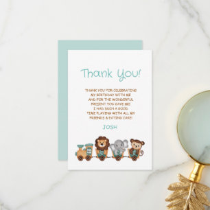 ALLE AAN BOORD Trein Fiesta Kinderen Verjaardag Bedankkaart