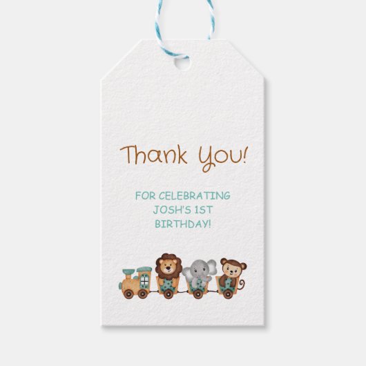 ALLE AAN BOORD Trein Fiesta Kinderen Verjaardag Cadeaulabel (Voorkant)