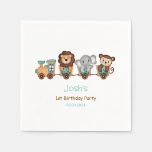 ALLE AAN BOORD Trein Fiesta Kinderen Verjaardag Servet