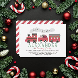 Alle aan boord van Christmas Steam Train Kind's Bi Kaart