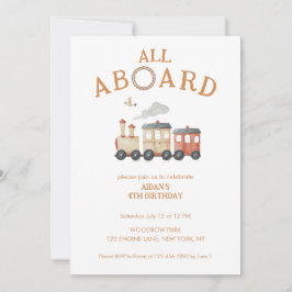 Alle aan boord van elke leeftijd trein verjaardag kaart