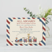 Alle aan boord van het Baby shower Kaart (Staand voorkant)