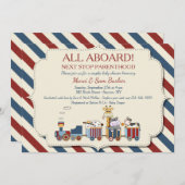 Alle aan boord van het Baby shower Kaart (Voorkant / Achterkant)