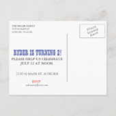 Alle aan boord verjaardagsuitnodiging Briefkaart (Achterkant)