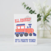 Alle aan boord verjaardagsuitnodiging Briefkaart (Staand voorkant)