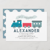 Alle Aboard Steam Train Blue Boy 1st Kaart (Voorkant / Achterkant)