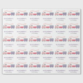 Alle Aboard Steam Train Pink Girl Birthday Cadeaupapier (Vlak)