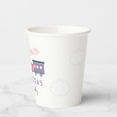 Alle Aboard Steam Train Pink Girl Birthday Papieren Bekers (Links)