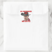 Alle achterwaarts Pet Geen runderen Vierkante Sticker (Tas)