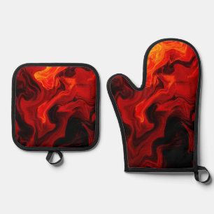 Alle Afgevuurde Oven Mitt en Pothouders Ovenwant & Pannenlap Set