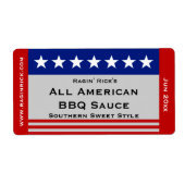 Alle American Stars en Stripes Food Container Etiket (Voorkant)