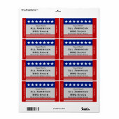 Alle American Stars en Stripes Food Container Etiket (Full Sheet)
