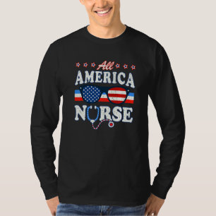 Alle Amerika verpleegster Stethoscoop Medical Doct T-shirt