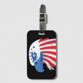Alle Amerikaanse adelaar en vlag Bagagelabel (Voorkant (verticaal))