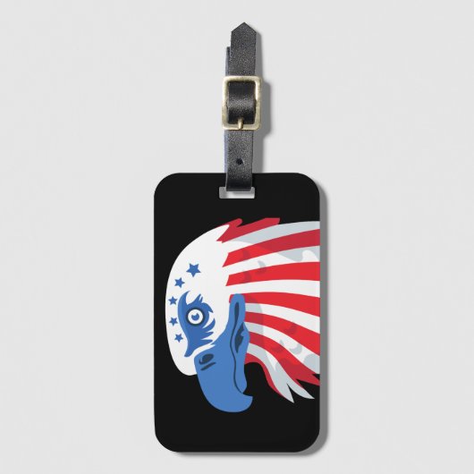 Alle Amerikaanse adelaar en vlag Bagagelabel (Voorkant (verticaal))
