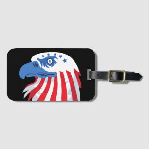 Alle Amerikaanse adelaar en vlag Bagagelabel