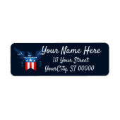 Alle Amerikaanse adelaars en vlagpatriottici Etiket (Voorkant)