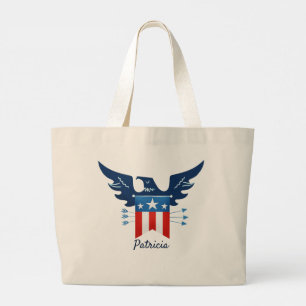 Alle Amerikaanse adelaars en vlagpatriottici Grote Tote Bag