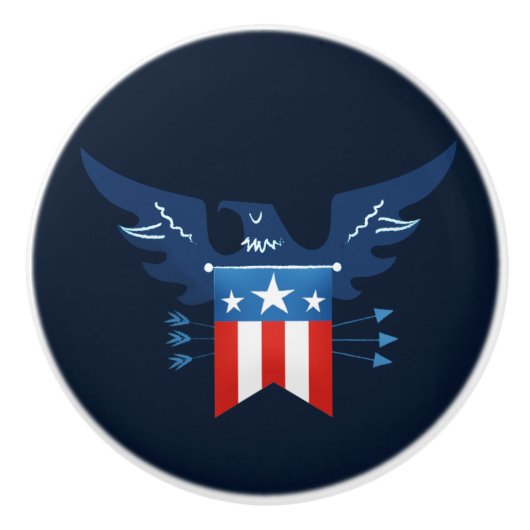 Alle Amerikaanse adelaars en vlagpatriottici Keramische Knop (Voorkant)