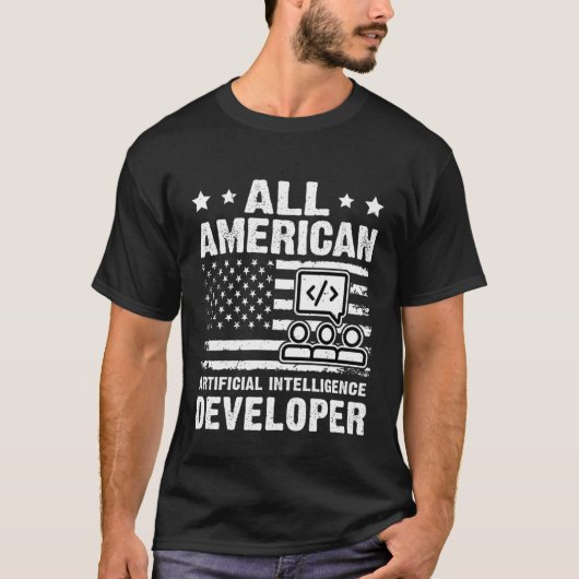 Alle Amerikaanse Artificial Intelligence Developer T-shirt (Voorkant)