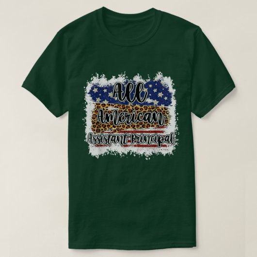 Alle Amerikaanse Assistant Principal Leopard Match T-shirt (Design voorkant)